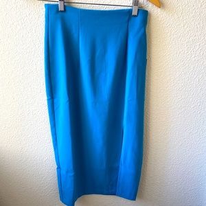Sergio Hudson for Target high waist slitted pencil skirt in blue size XS